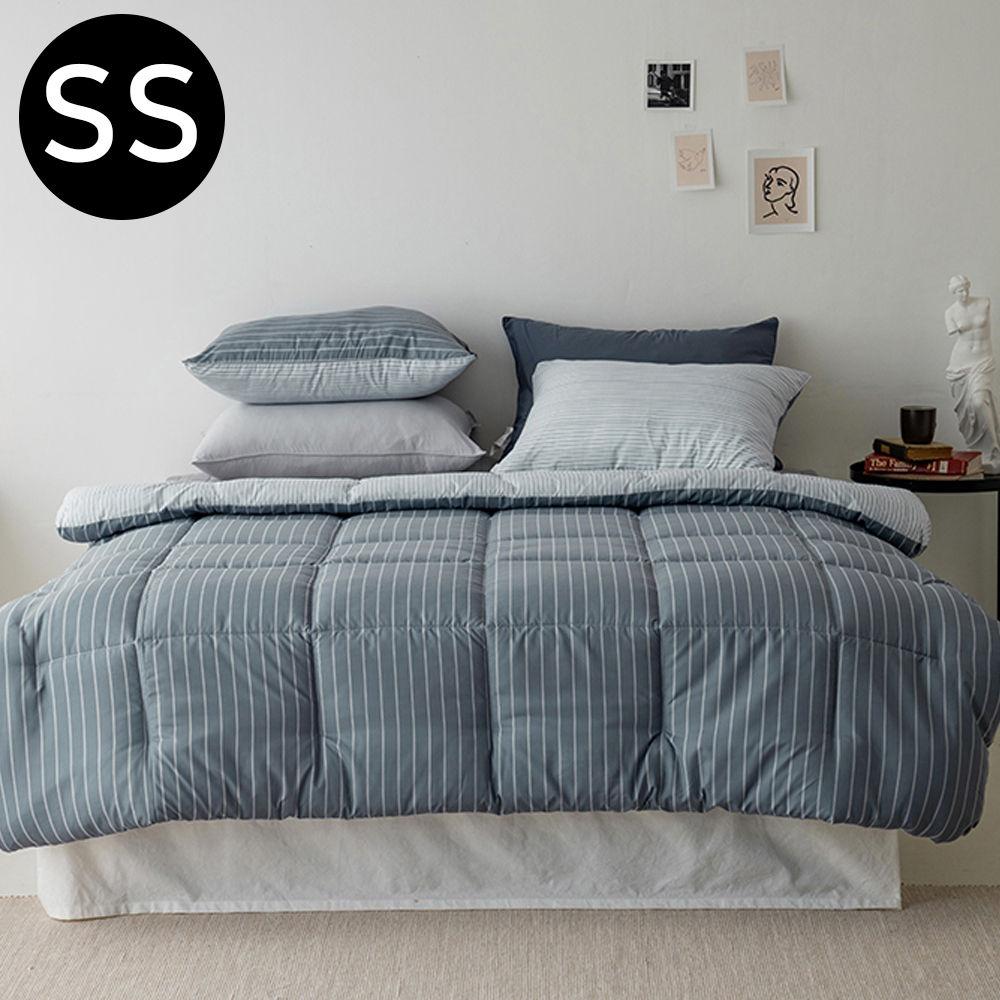 해피니 어반라인 차렵이불 베개커버세트 슈퍼싱글 SS (그레이) (베개솜 별매)