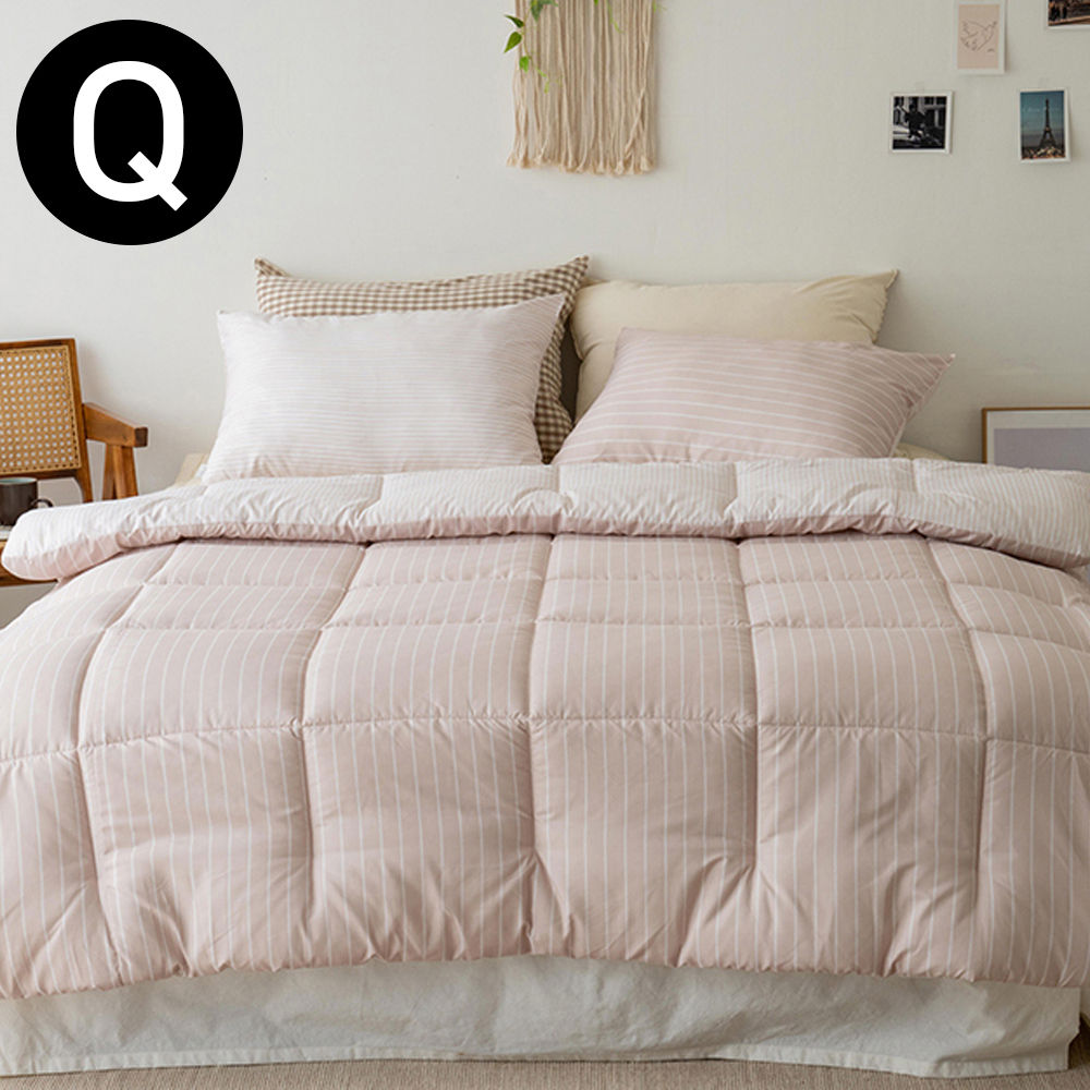 해피니 어반라인 차렵이불 베개커버세트 퀸 Q (베이지) (베개솜 별매)