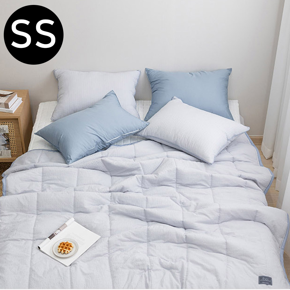 해피니 아이싱 스노우리플 여름 간절기 이불 베개커버세트 슈퍼싱글 SS (그레이) (베개솜 별매)