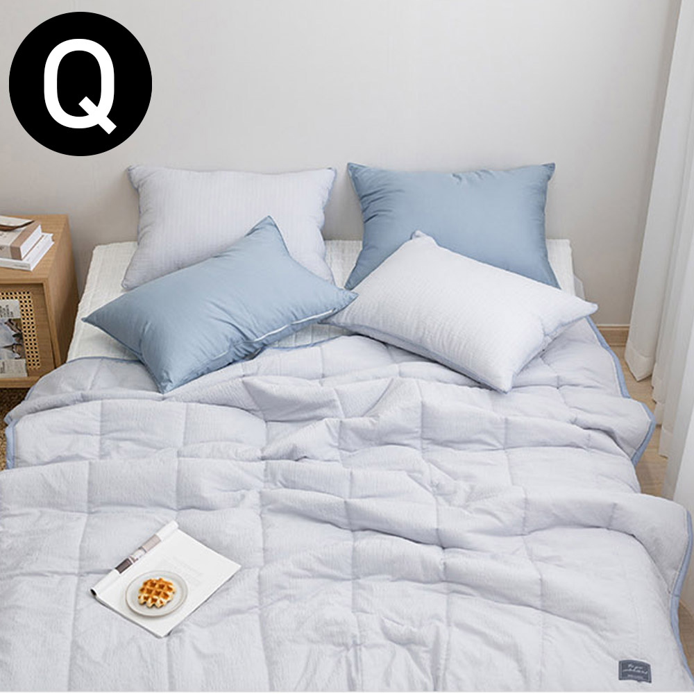 해피니 아이싱 스노우리플 여름 간절기 이불 베개커버세트 퀸 Q (그레이) (베개솜 별매)