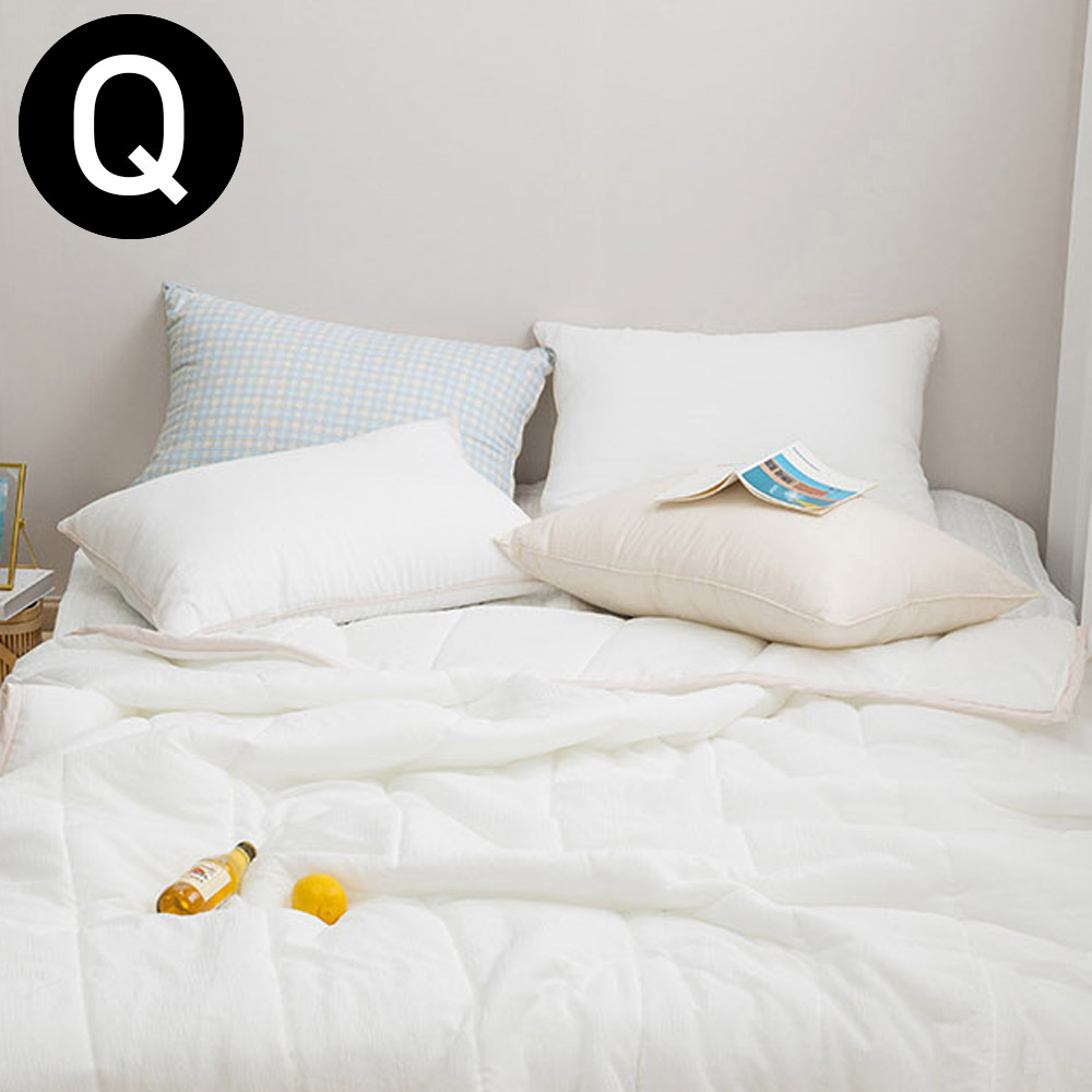 해피니 아이싱 스노우리플 여름 간절기 이불 베개커버세트 퀸 Q (화이트) (베개솜 별매)