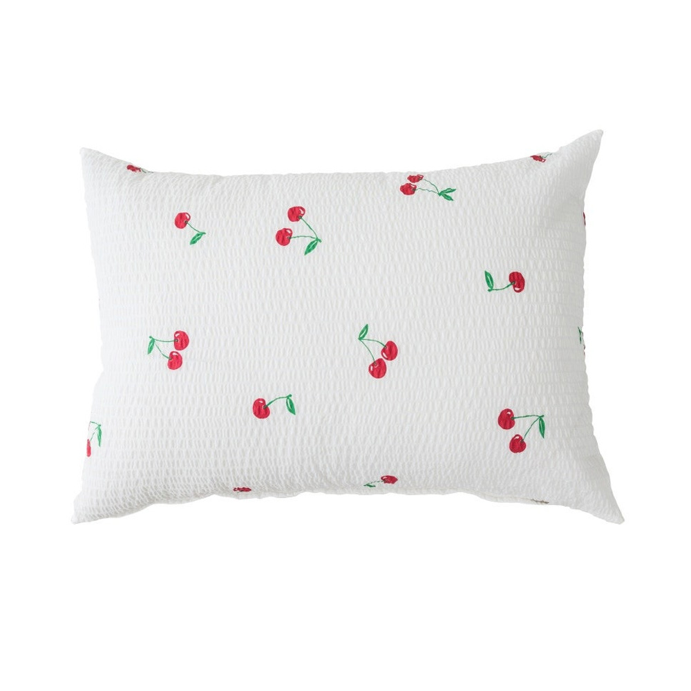 해피니 체리 시어서커 여름 베개커버 50x70cm (화이트) (베개솜 별매)