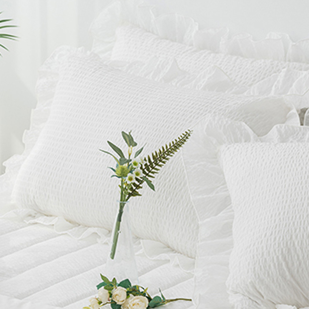 해피니 크리미 아사 여름 베개커버 50x70cm (화이트) (베개솜 별매)