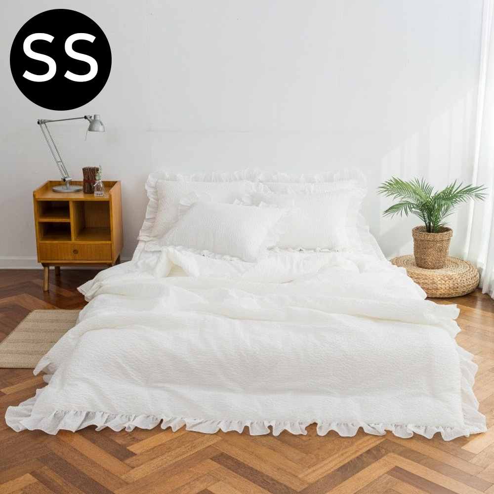 해피니 크리미 아사 여름 이불 베개커버세트 슈퍼싱글 SS (화이트) (베개솜 별매)