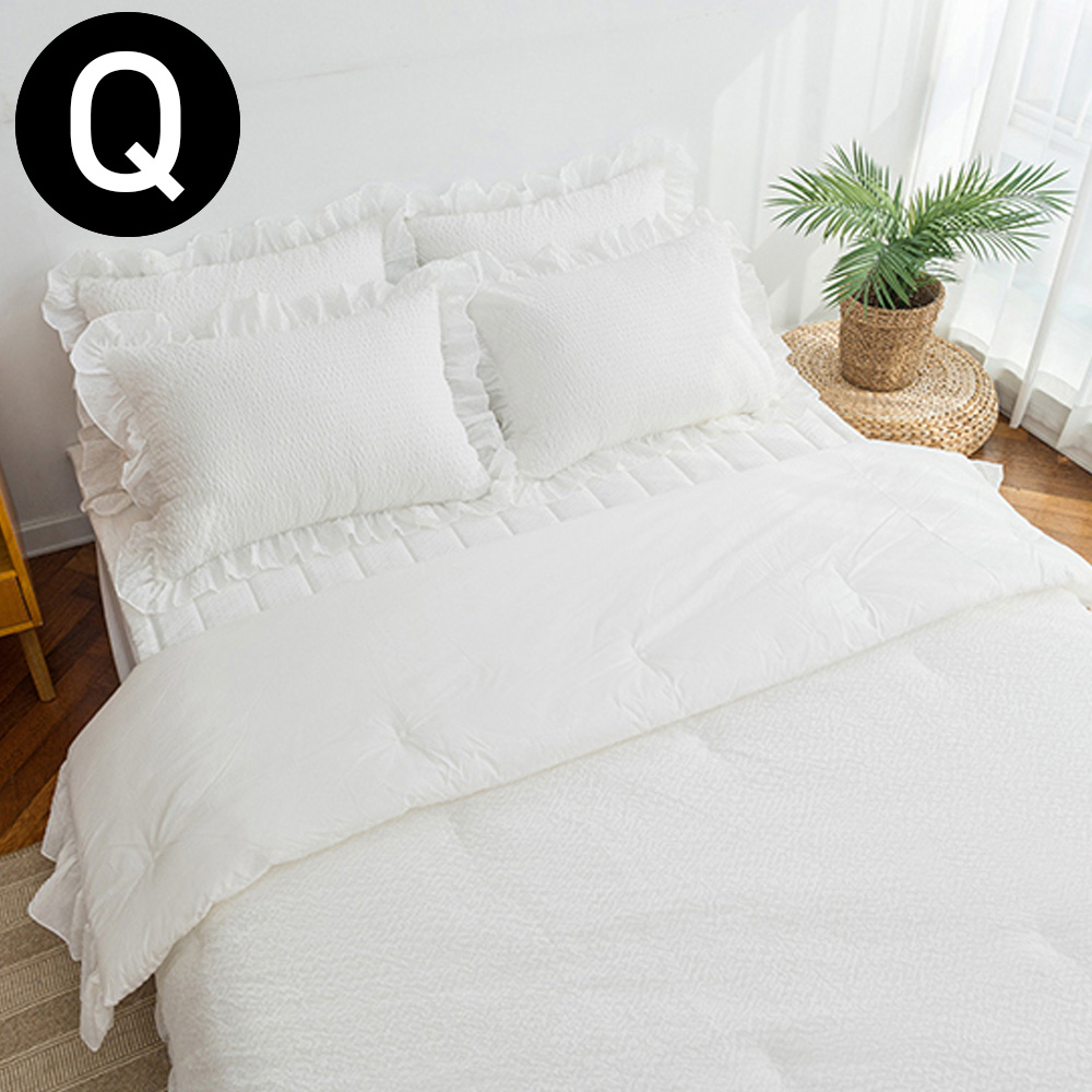 해피니 크리미 아사 여름 이불 패드세트 퀸 Q (화이트) (베개솜 별매)