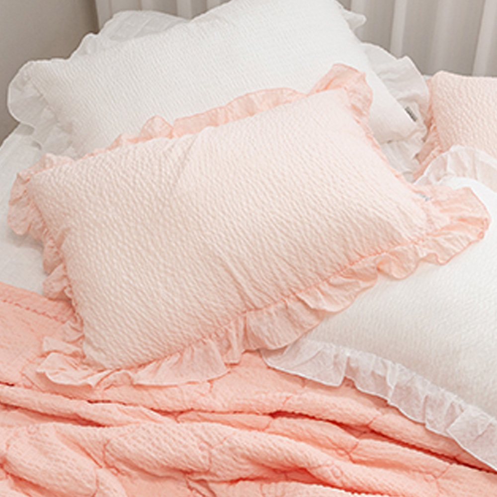 해피니 파스텔 피그먼트 아사면 여름 베개커버 50x70cm (피치핑크) (베개솜 별매)