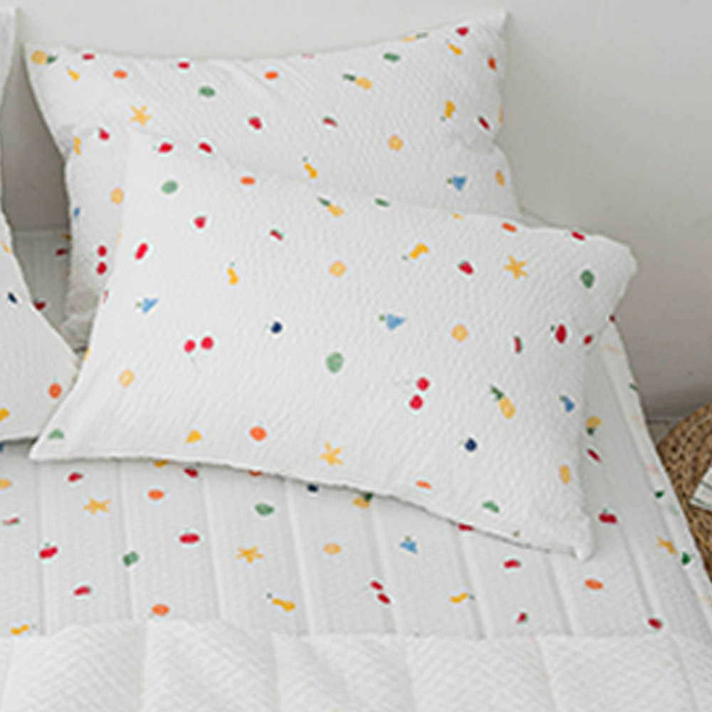 해피니 파인애플 여름 베개커버 50x70cm (화이트) (베개솜 별매)