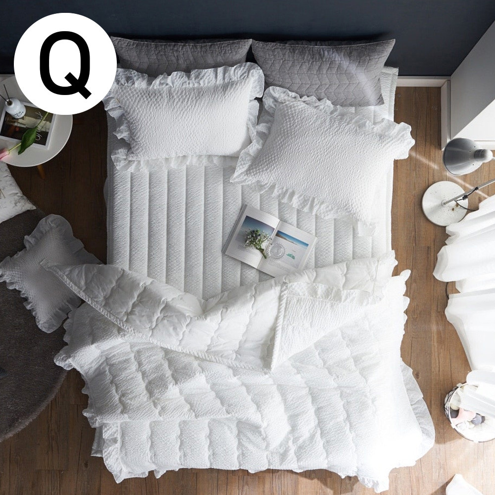 해피니 퓨어프릴 아사 여름 올데이 이불 패드세트 퀸 Q (화이트) (베개솜 별매)