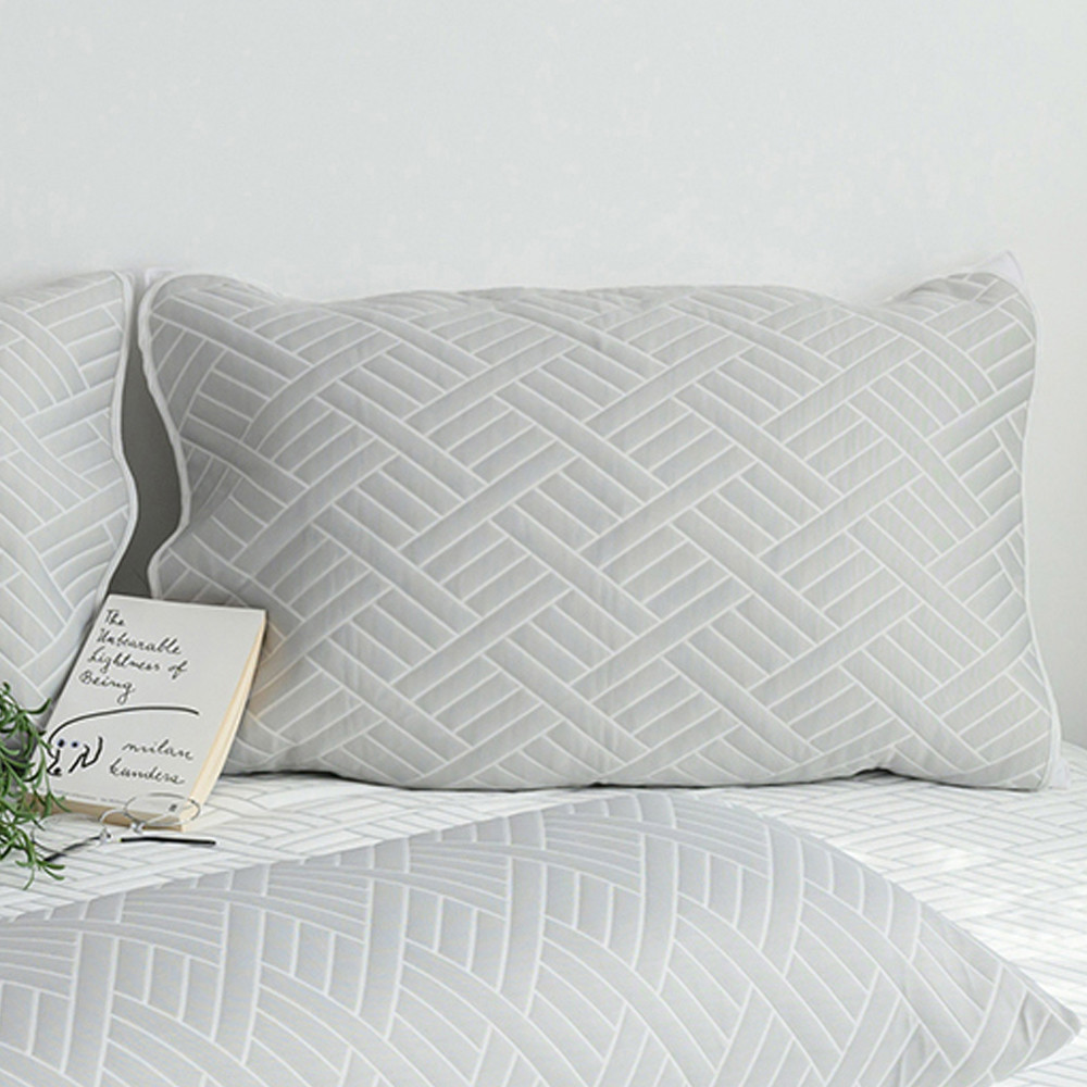 해피니 베개커버 듀라론 3중직 냉감 베개커버 50x70cm (그레이)