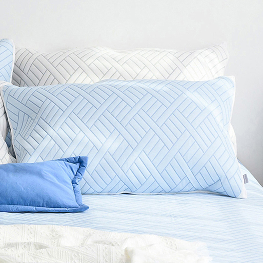 해피니 베개커버 듀라론 3중직 냉감 베개커버 50x70cm (블루)