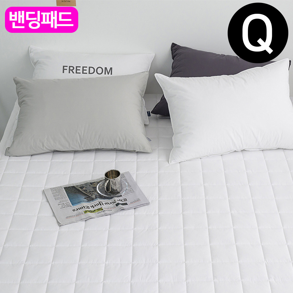 해피니 샤이니 순면 밴딩 패드 퀸 Q (화이트) (카페트겸용)
