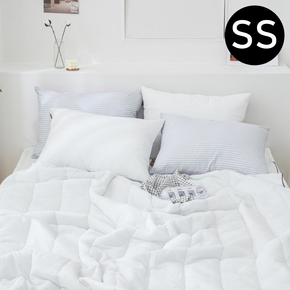 해피니 파르페 리플 순면 여름 이불 패드세트 슈퍼싱글 SS (패드 화이트.이불 라이스)