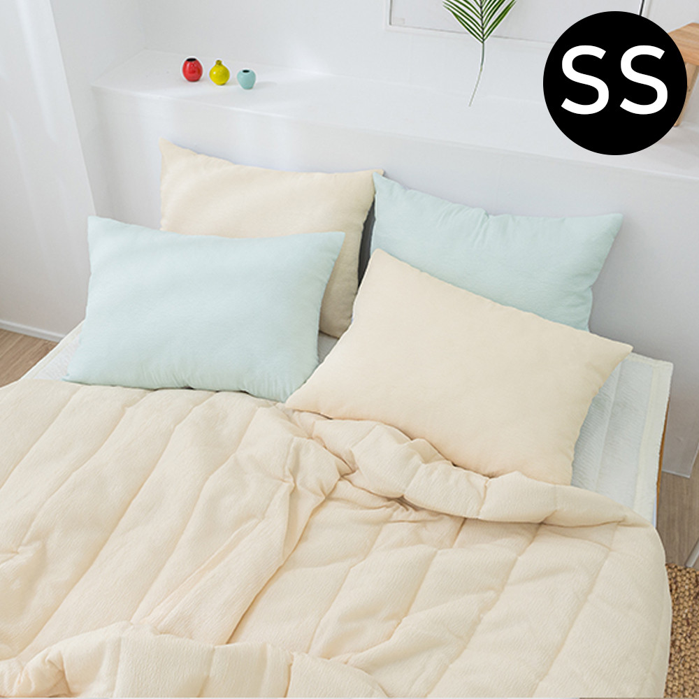 해피니 파르페 리플 순면 여름 이불 패드세트 슈퍼싱글 SS (패드 크림.이불 레몬)