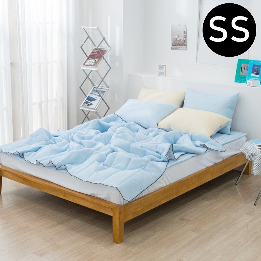 해피니 파르페 리플 순면 여름 이불 패드세트 슈퍼싱글 SS (패드 블루.이불 소다)