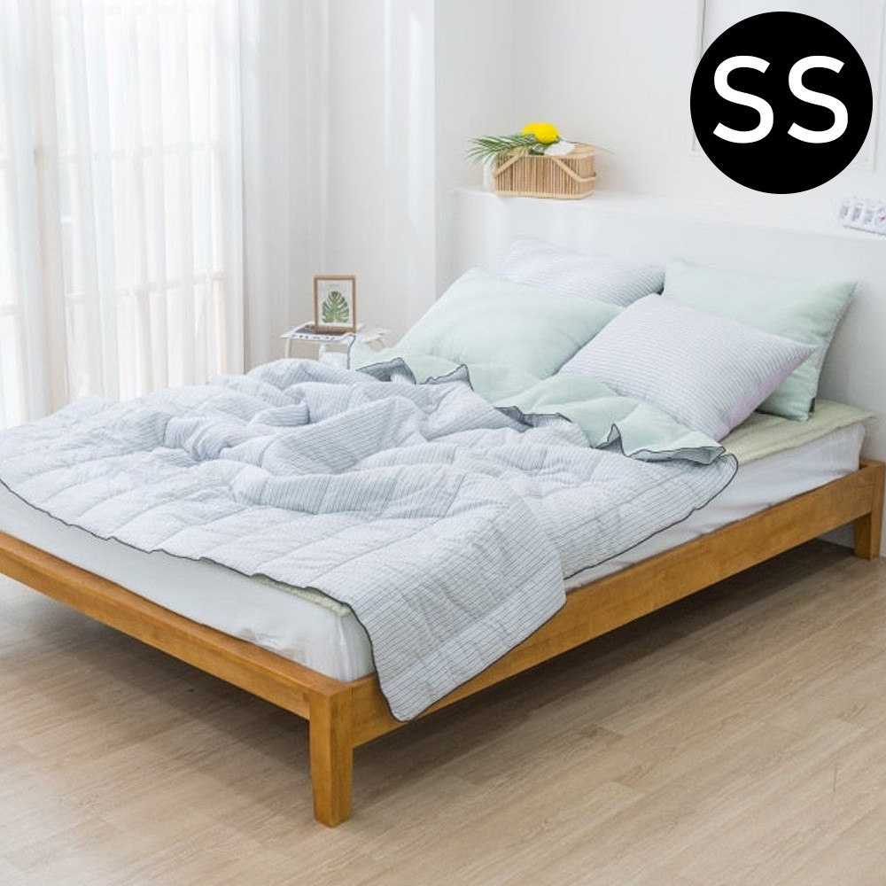 해피니 파르페 리플 순면 여름 이불 패드세트 슈퍼싱글 SS (패드 카키.이불 멜론)