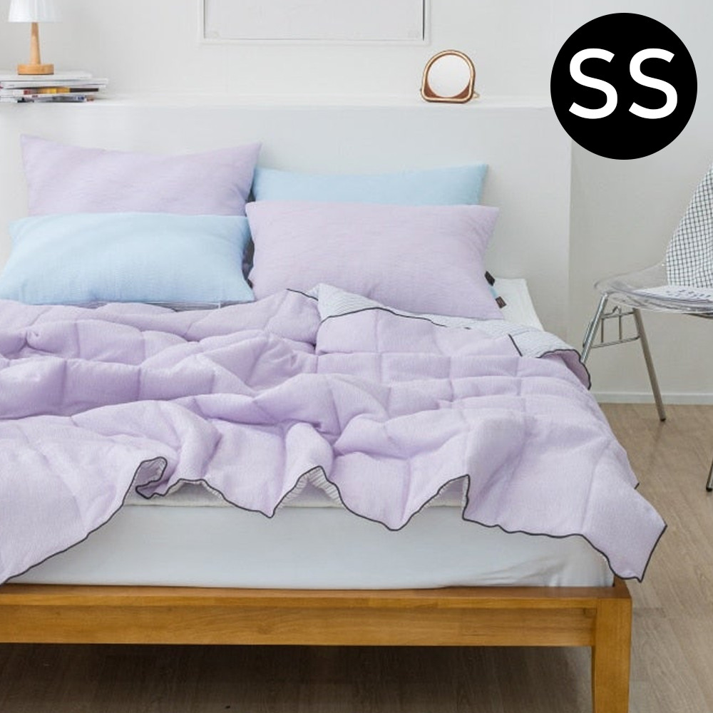 해피니 파르페 리플 순면 여름 이불 패드세트 슈퍼싱글 SS (패드 화이트.이불 블루베리)