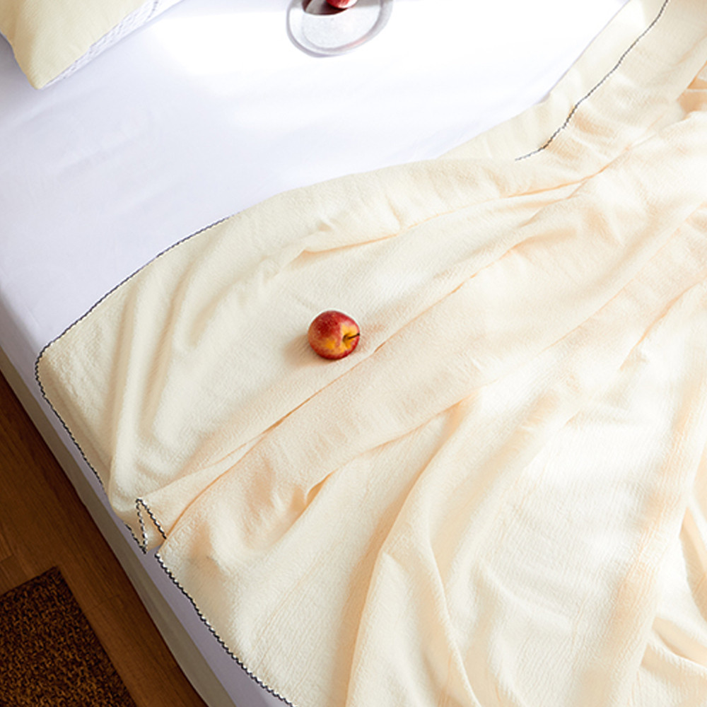 해피니 파르페 리플 순면 여름 홑이불 슈퍼싱글 SS (레몬)