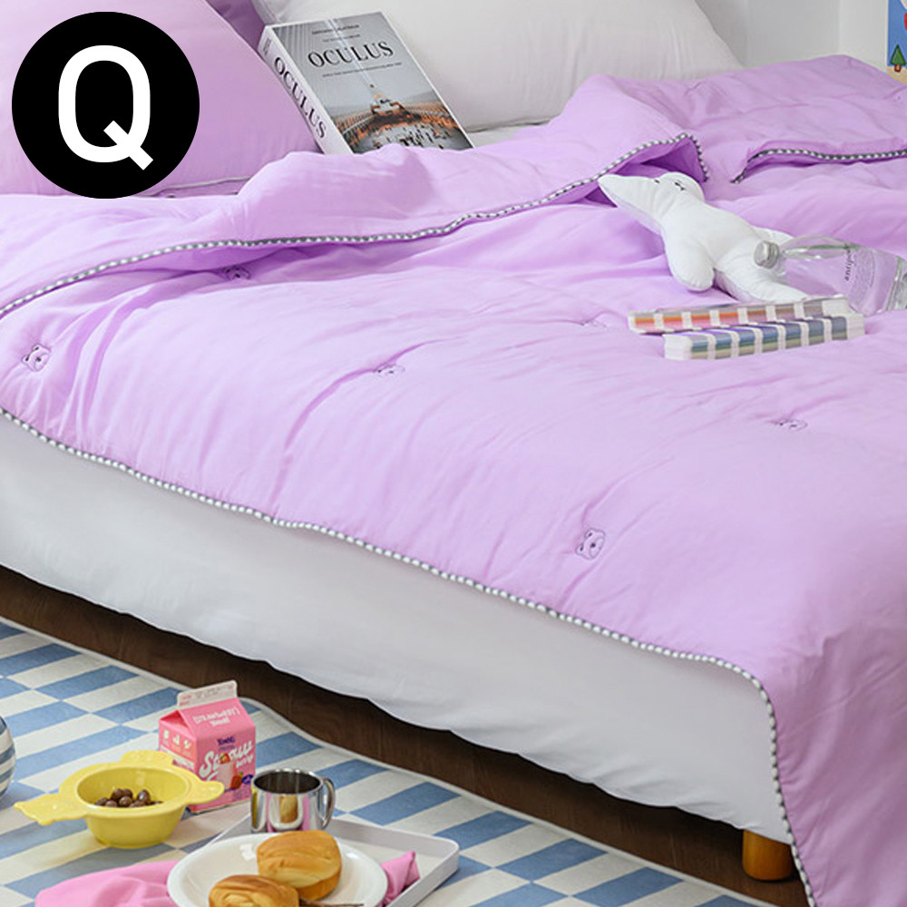 해피니 곰곰 모달 옥수수솜 간절기 이불 퀸 Q (퍼플)