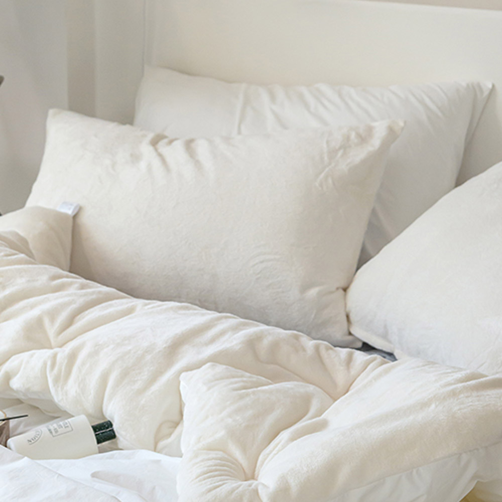 해피니 베개커버 here호텔 극세사 베개커버 50x70 (화이트) (베개솜 별매)