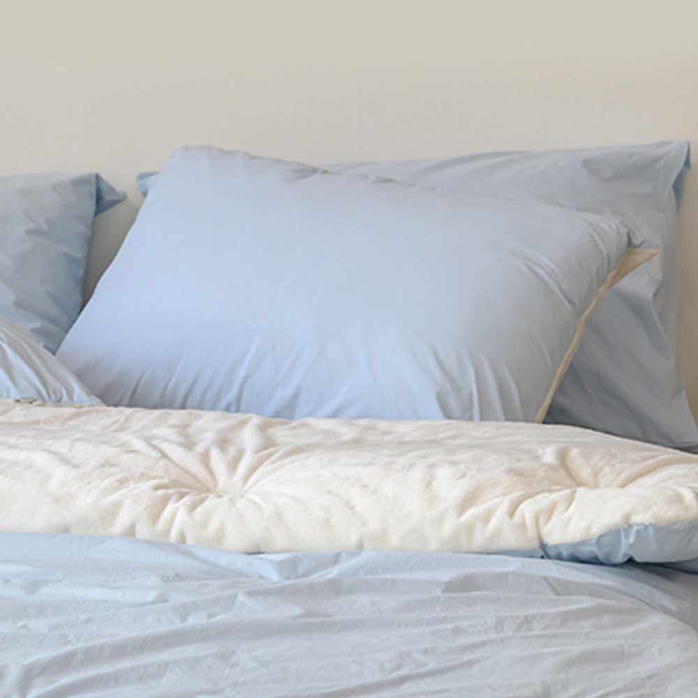 해피니 베개커버 here호텔 극세사 베개커버 50x70 (블루) (베개솜 별매)