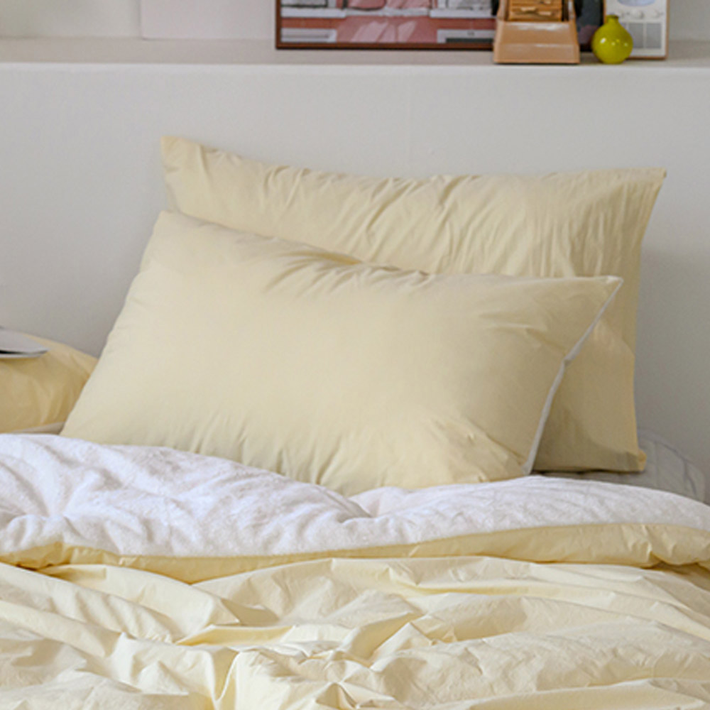 해피니 베개커버 here호텔 극세사 베개커버 50x70 (옐로우) (베개솜 별매)