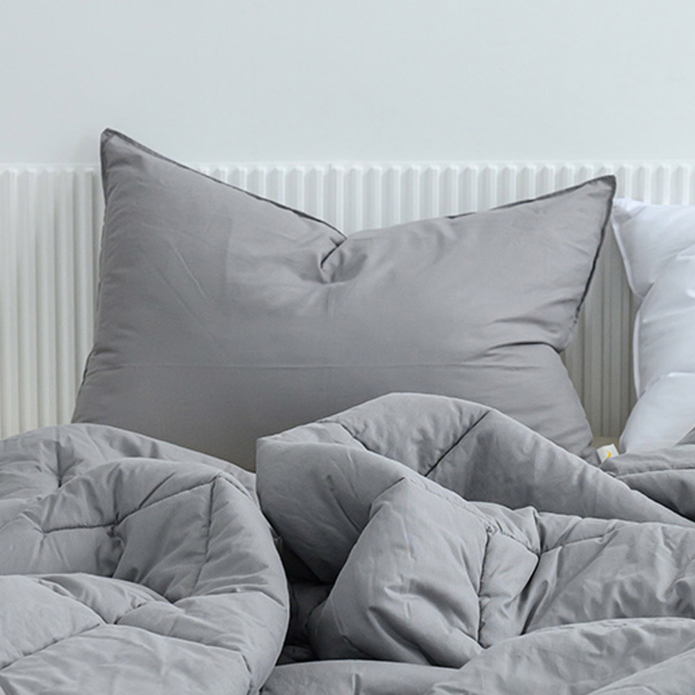 해피니 베개커버 샤이니 40수 순면 베개 50x70 (그레이) (베개솜 별매)