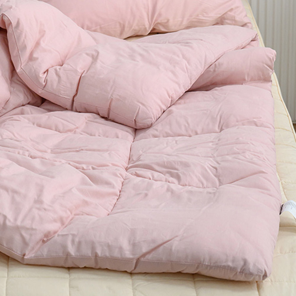 해피니 이불 샤이니 40수 순면 차렵이불 슈퍼싱글 SS (핑크베이지)