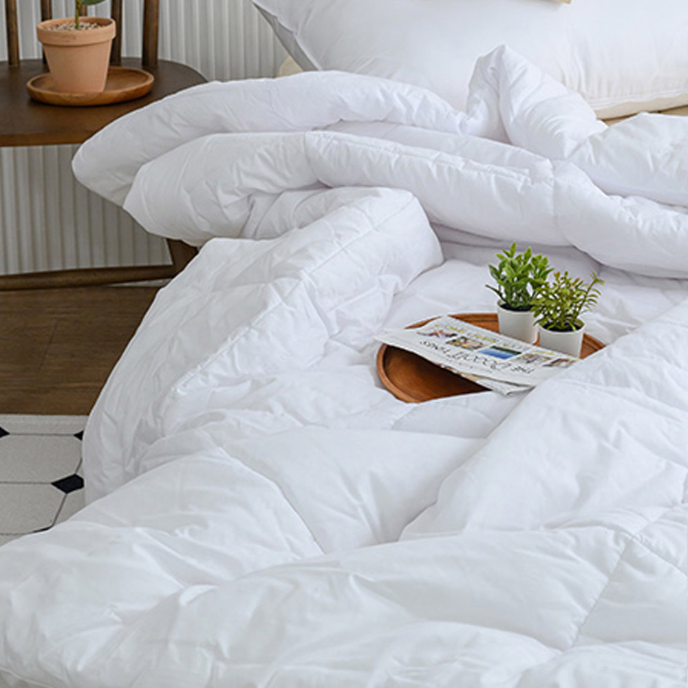 해피니 이불 샤이니 40수 순면 차렵이불 퀸 Q (화이트)