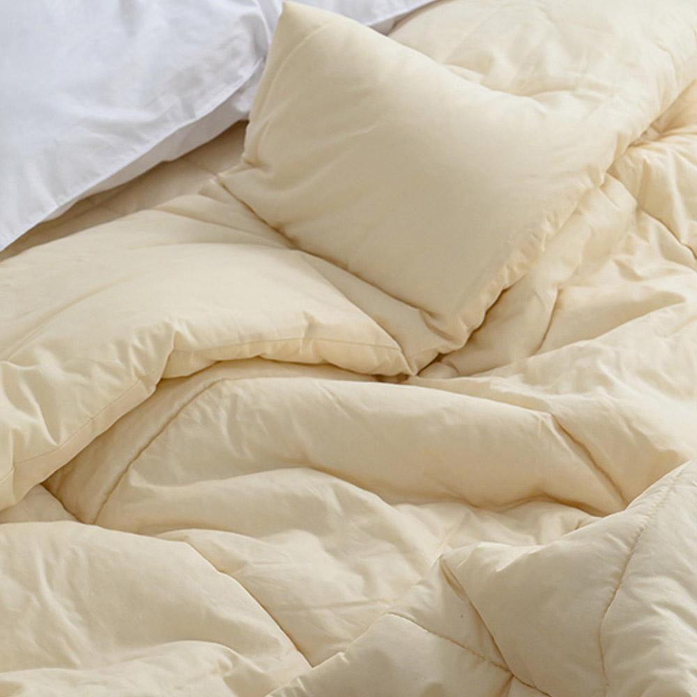 해피니 이불 샤이니 40수 순면 차렵이불 퀸 Q (베이지)