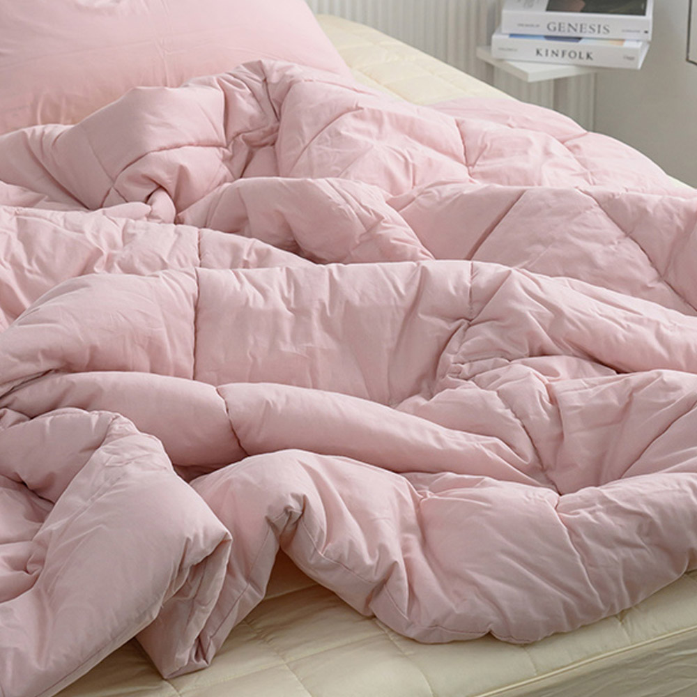 해피니 이불 샤이니 40수 순면 차렵이불 퀸 Q (핑크베이지)