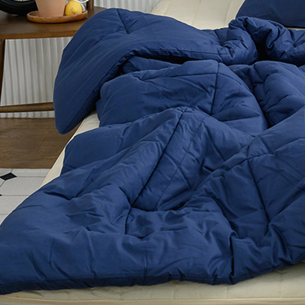 해피니 이불 샤이니 40수 순면 차렵이불 퀸 Q (네이비)