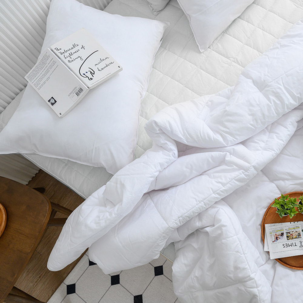 해피니 이불패드세트 샤이니 40수 순면 차렵이불 패드세트 슈퍼싱글 SS (화이트)