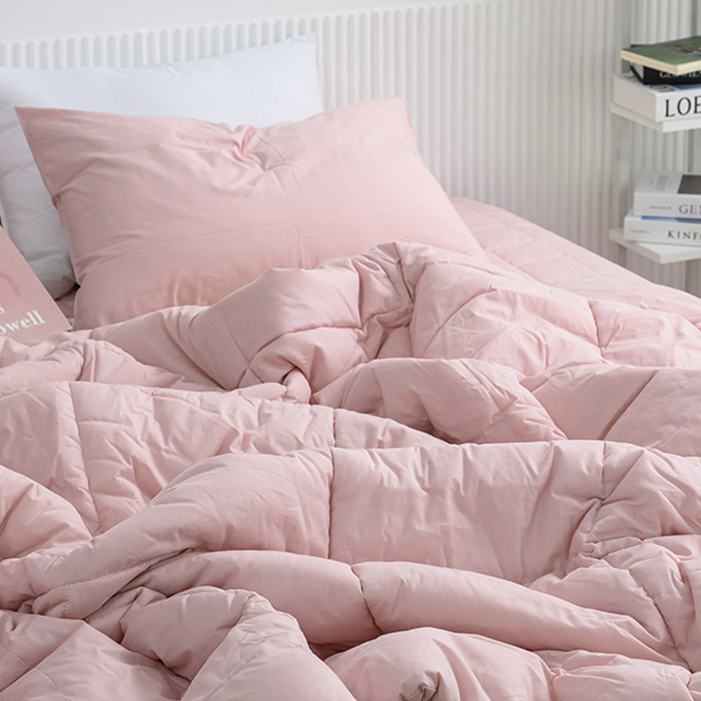 해피니 이불패드세트 샤이니 40수 순면 차렵이불 패드세트 슈퍼싱글 SS (핑크베이지)