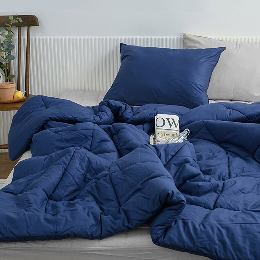 해피니 이불패드세트 샤이니 40수 순면 차렵이불 패드세트 슈퍼싱글 SS (네이비)