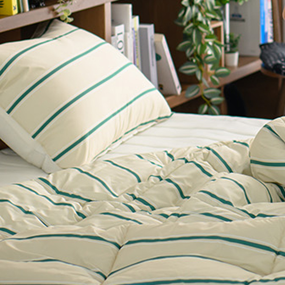 해피니 이불베개세트 레트로 시리즈 M2 차렵이불 베개커버 세트 슈퍼싱글 SS (그린) (베개솜 별매)