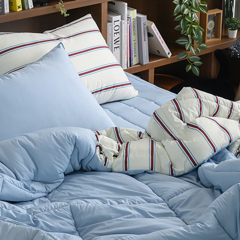 해피니 이불패드세트 레트로 시리즈 M2 차렵이불 슈퍼싱글 SS (크림) (패드 블루)