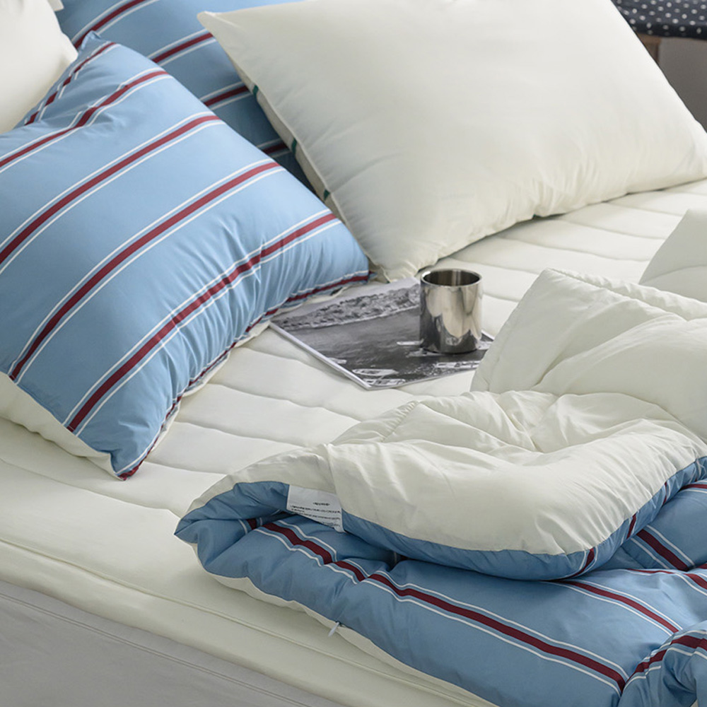 해피니 이불패드세트 레트로 시리즈 M2 차렵이불 퀸 Q (블루) (패드 크림)