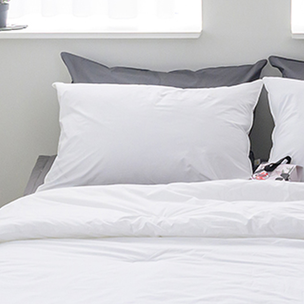 해피니 베개커버 here호텔 고밀도 60수 지퍼형 베게 50x70 (화이트) (베개솜 별매)