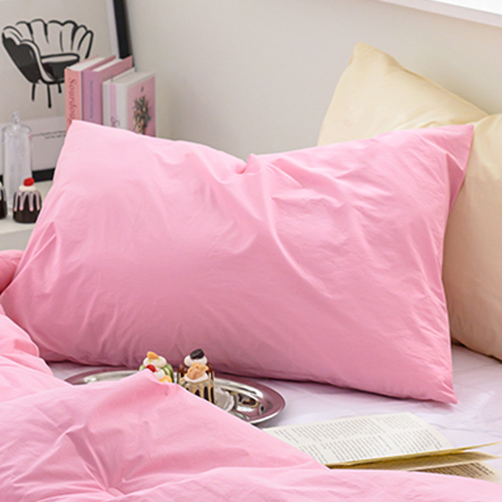 해피니 베개커버 here호텔 고밀도 60수 지퍼형 베게 50x70 (핑크) (베개솜 별매)