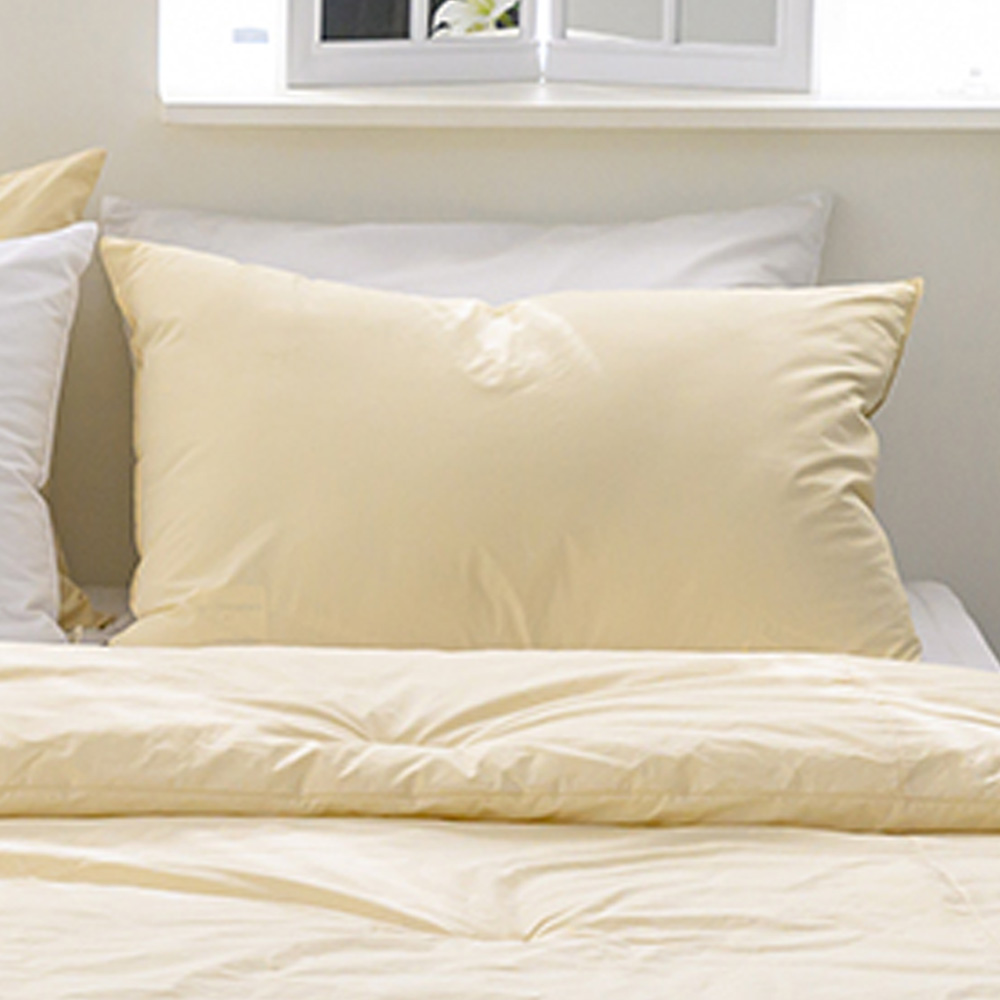 해피니 베개커버 here호텔 고밀도 60수 지퍼형 베게 50x70 (옐로우) (베개솜 별매)