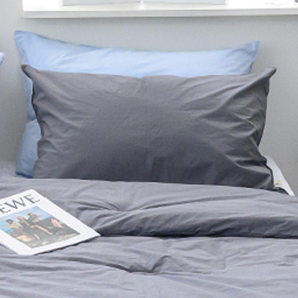해피니 베개커버 here호텔 고밀도 60수 지퍼형 베게 50x70 (차콜) (베개솜 별매)