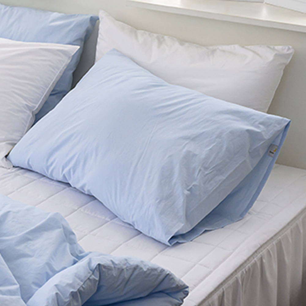 해피니 베개커버 here호텔 고밀도 60수 자루식 베개 50x70 (블루) (베개솜 별매)