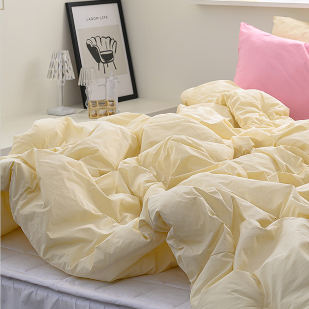 해피니 이불 here호텔 고밀도 60수 차렵이불 퀸 Q (옐로우)