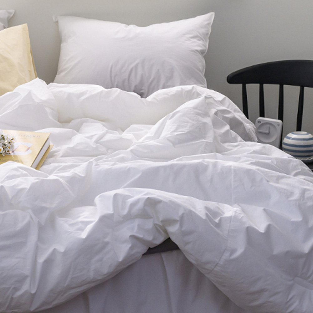 해피니 이불베개세트 here호텔 고밀도 60수 이불 베개커버 세트 슈퍼싱글 SS (화이트) (베개솜 별매)