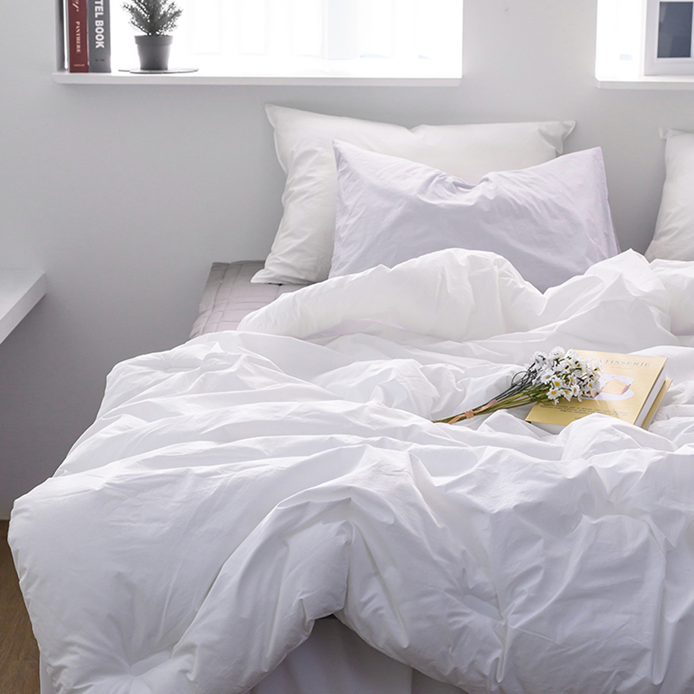 해피니 이불패드세트 here호텔 고밀도 60수 차렵이불 슈퍼싱글 SS (화이트) (패드 샤이니화이트)