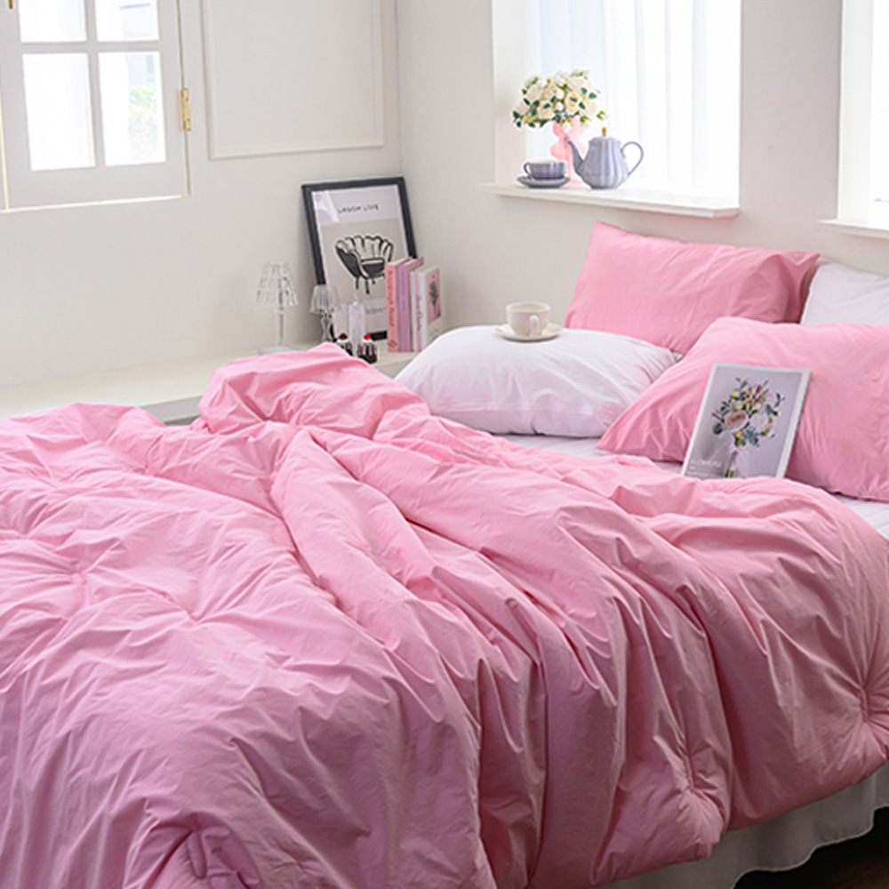 해피니 이불패드세트 here호텔 고밀도 60수 차렵이불 슈퍼싱글 SS (핑크) (패드 샤이니화이트)