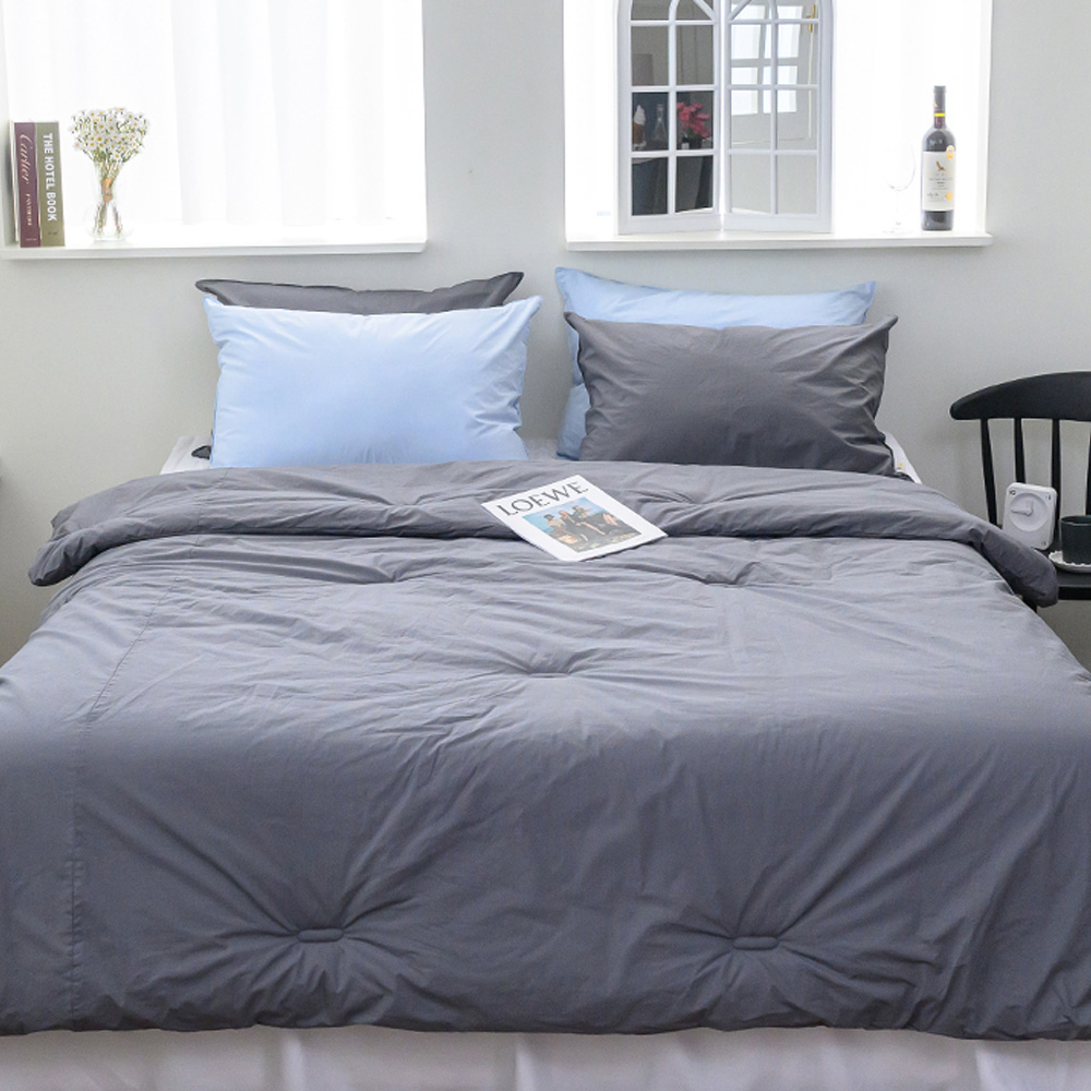 해피니 이불패드세트 here호텔 고밀도 60수 차렵이불 퀸 Q (차콜) (패드 샤이니화이트)