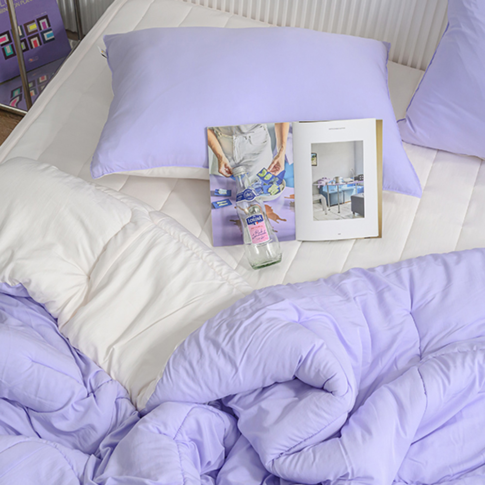 해피니 이불베개세트 클린 마이크로 모달 차렵이불 베개커버 세트 슈퍼싱글 SS (바이올렛) (베개솜 별매)