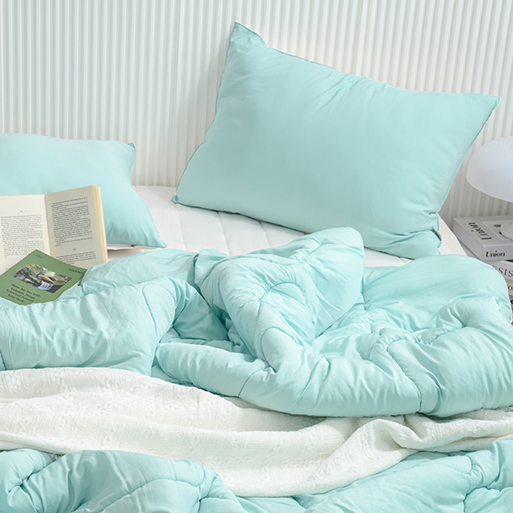 해피니 이불베개세트 클린 마이크로 모달 차렵이불 베개커버 세트 슈퍼싱글 SS (민트) (베개솜 별매)