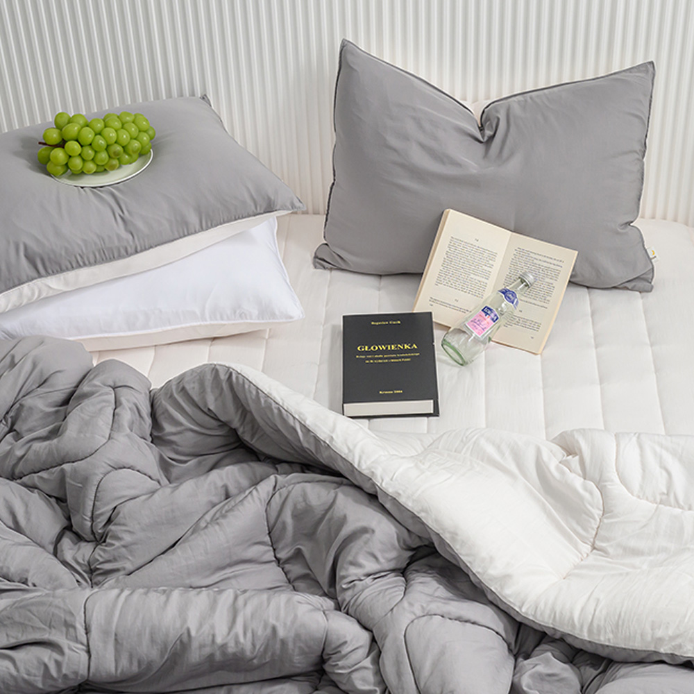 해피니 이불패드세트 클린 마이크로 모달 차렵이불 패드세트 퀸 Q (그레이)